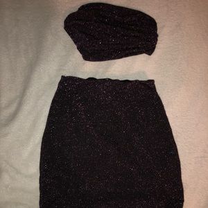 Lucy In the Sky dark purple glitter two piece set